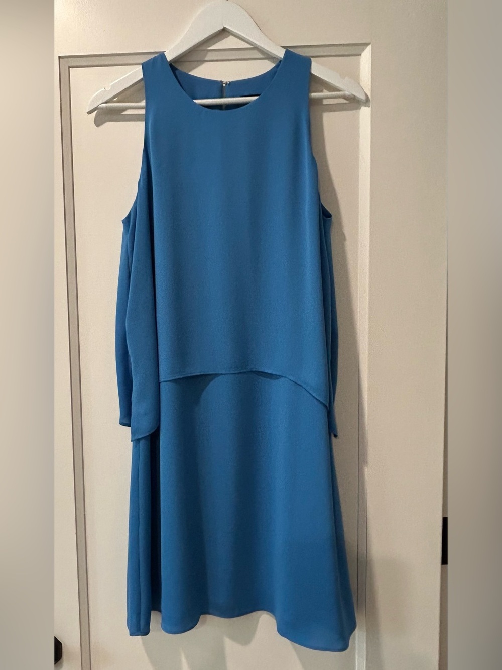 Ann Taylor Blue Layered Sleeveless Dress Size M